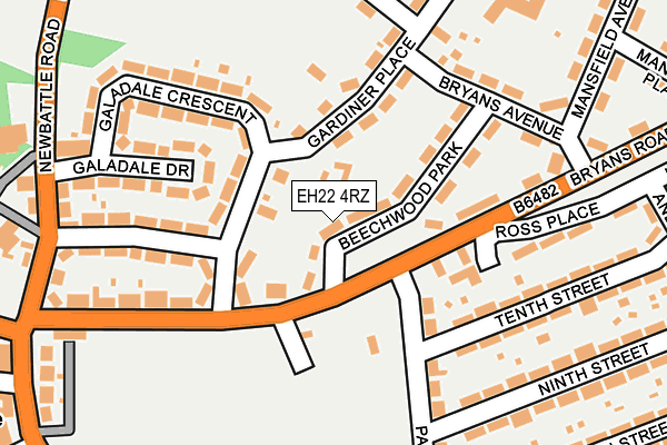 EH22 4RZ map - OS OpenMap – Local (Ordnance Survey)