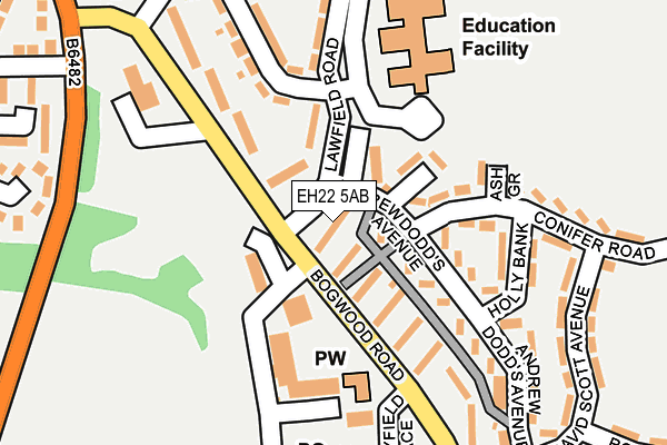 EH22 5AB map - OS OpenMap – Local (Ordnance Survey)