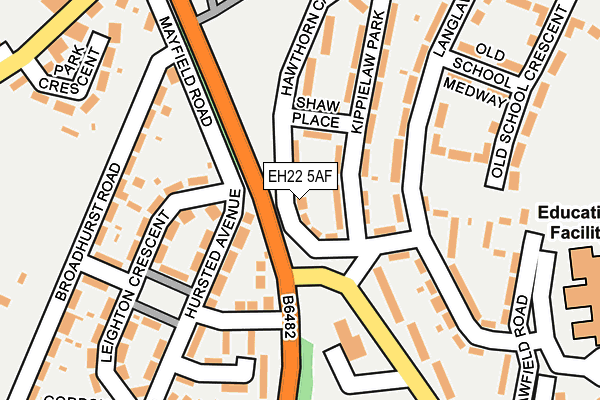 EH22 5AF map - OS OpenMap – Local (Ordnance Survey)