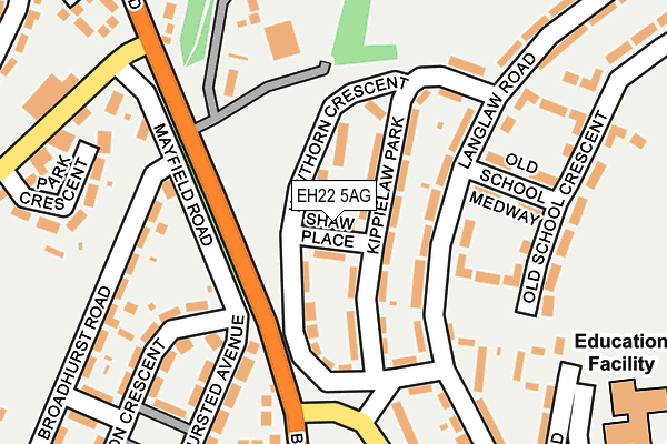 EH22 5AG map - OS OpenMap – Local (Ordnance Survey)