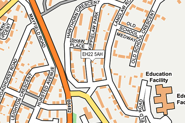 EH22 5AH map - OS OpenMap – Local (Ordnance Survey)