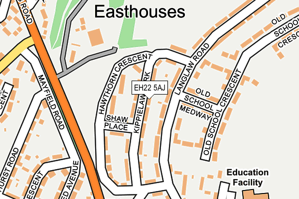 EH22 5AJ map - OS OpenMap – Local (Ordnance Survey)