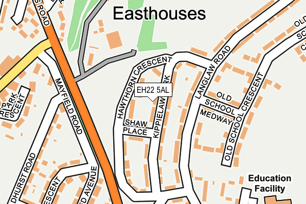 EH22 5AL map - OS OpenMap – Local (Ordnance Survey)