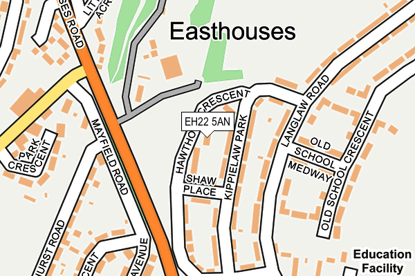 EH22 5AN map - OS OpenMap – Local (Ordnance Survey)