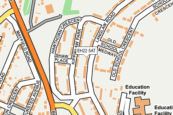 EH22 5AT map - OS OpenMap – Local (Ordnance Survey)