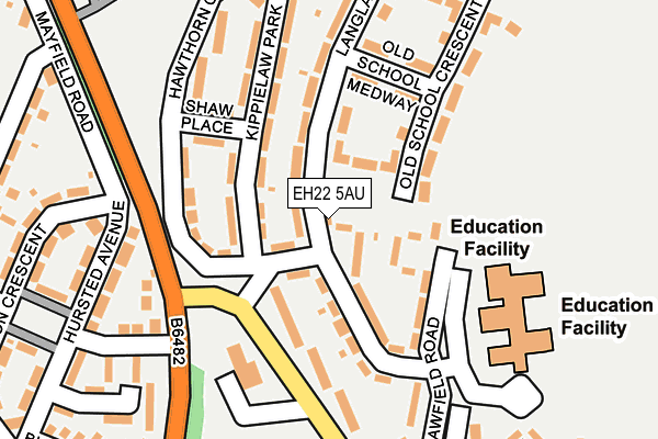 EH22 5AU map - OS OpenMap – Local (Ordnance Survey)