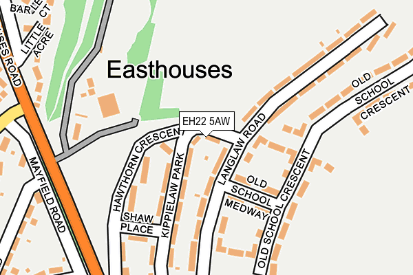 EH22 5AW map - OS OpenMap – Local (Ordnance Survey)