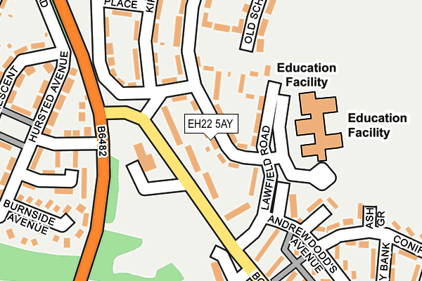 EH22 5AY map - OS OpenMap – Local (Ordnance Survey)
