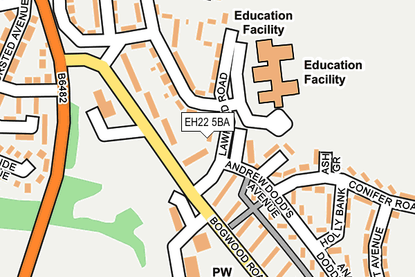 EH22 5BA map - OS OpenMap – Local (Ordnance Survey)