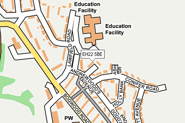 EH22 5BE map - OS OpenMap – Local (Ordnance Survey)