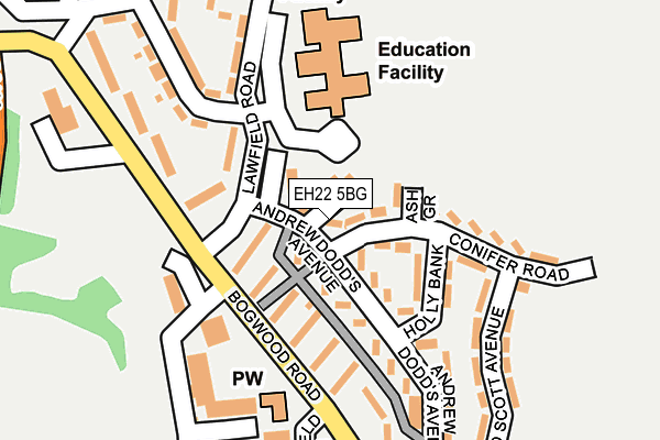 EH22 5BG map - OS OpenMap – Local (Ordnance Survey)
