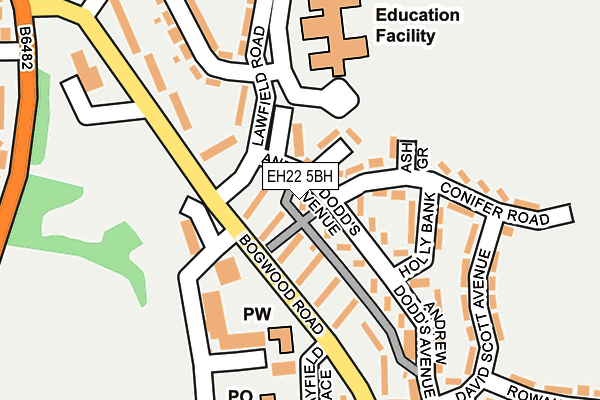 EH22 5BH map - OS OpenMap – Local (Ordnance Survey)