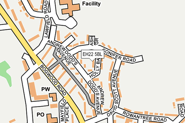 EH22 5BL map - OS OpenMap – Local (Ordnance Survey)