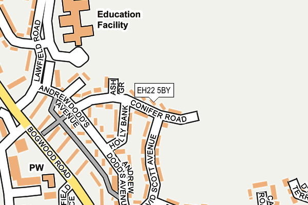 EH22 5BY map - OS OpenMap – Local (Ordnance Survey)