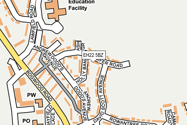 EH22 5BZ map - OS OpenMap – Local (Ordnance Survey)