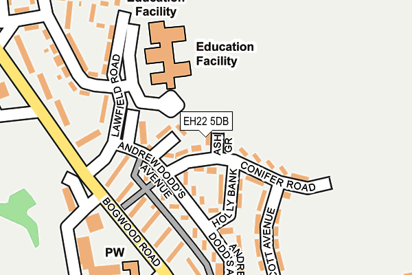 EH22 5DB map - OS OpenMap – Local (Ordnance Survey)