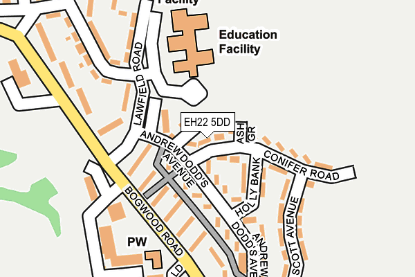 EH22 5DD map - OS OpenMap – Local (Ordnance Survey)