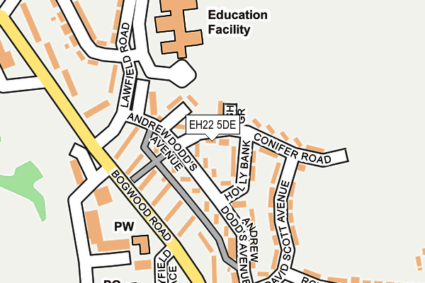 EH22 5DE map - OS OpenMap – Local (Ordnance Survey)