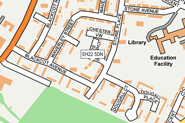 EH22 5DN map - OS OpenMap – Local (Ordnance Survey)