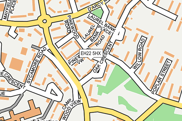 EH22 5HX map - OS OpenMap – Local (Ordnance Survey)