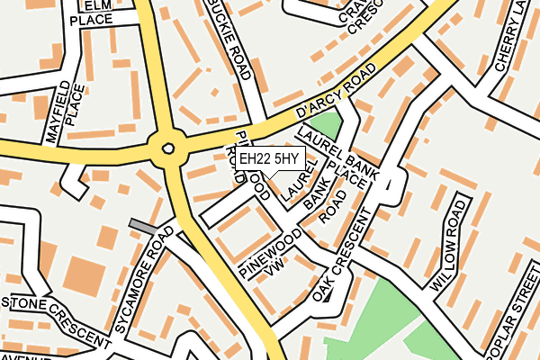 EH22 5HY map - OS OpenMap – Local (Ordnance Survey)