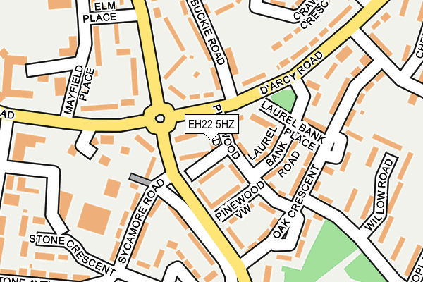 EH22 5HZ map - OS OpenMap – Local (Ordnance Survey)