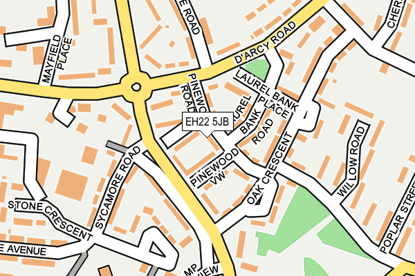 EH22 5JB map - OS OpenMap – Local (Ordnance Survey)
