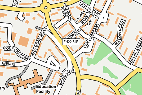 EH22 5JE map - OS OpenMap – Local (Ordnance Survey)