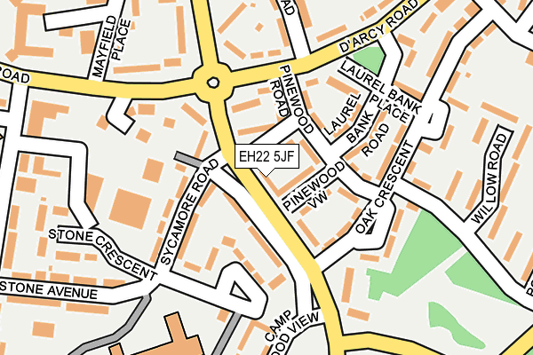 EH22 5JF map - OS OpenMap – Local (Ordnance Survey)