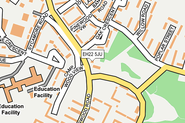 EH22 5JU map - OS OpenMap – Local (Ordnance Survey)