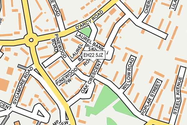 EH22 5JZ map - OS OpenMap – Local (Ordnance Survey)