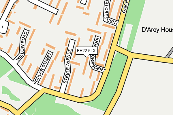 EH22 5LX map - OS OpenMap – Local (Ordnance Survey)