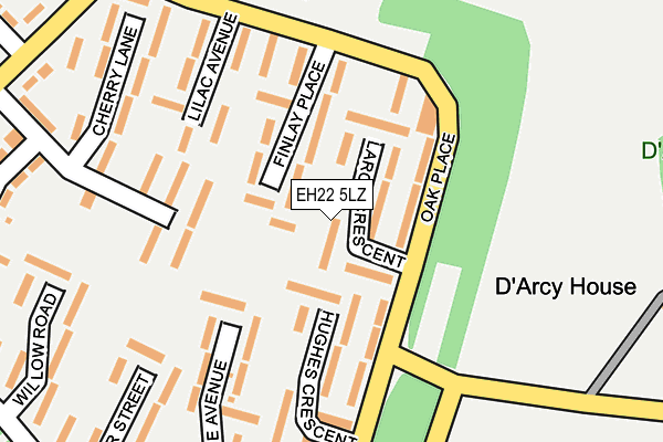 EH22 5LZ map - OS OpenMap – Local (Ordnance Survey)