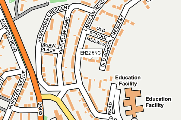 EH22 5NG map - OS OpenMap – Local (Ordnance Survey)