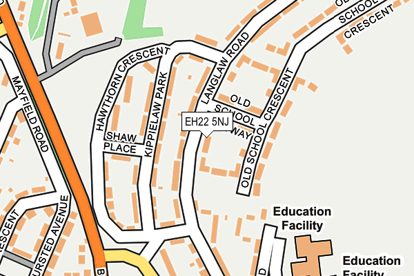 EH22 5NJ map - OS OpenMap – Local (Ordnance Survey)