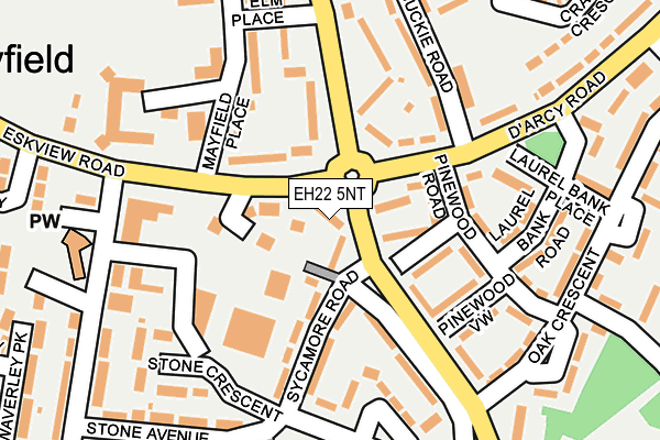 EH22 5NT map - OS OpenMap – Local (Ordnance Survey)