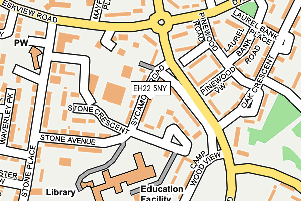 EH22 5NY map - OS OpenMap – Local (Ordnance Survey)