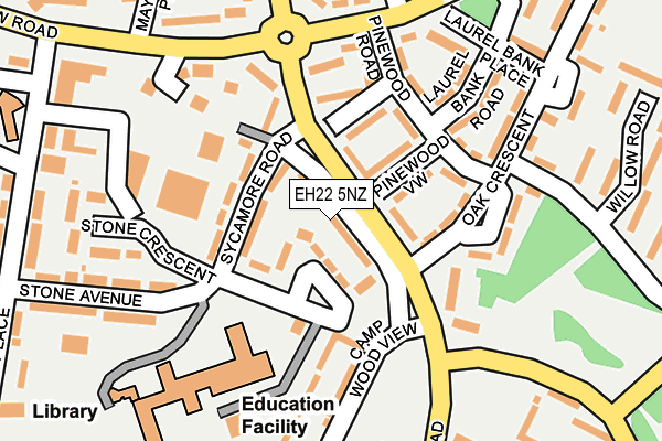 EH22 5NZ map - OS OpenMap – Local (Ordnance Survey)