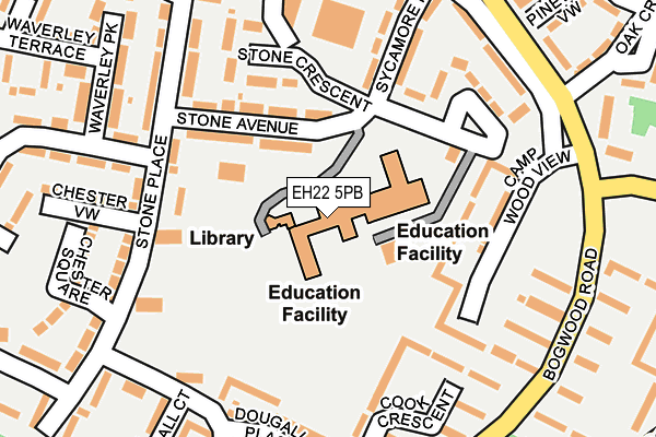 EH22 5PB map - OS OpenMap – Local (Ordnance Survey)