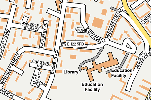 EH22 5PD map - OS OpenMap – Local (Ordnance Survey)