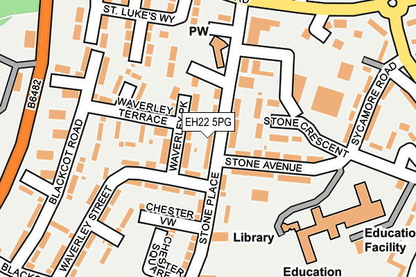 EH22 5PG map - OS OpenMap – Local (Ordnance Survey)