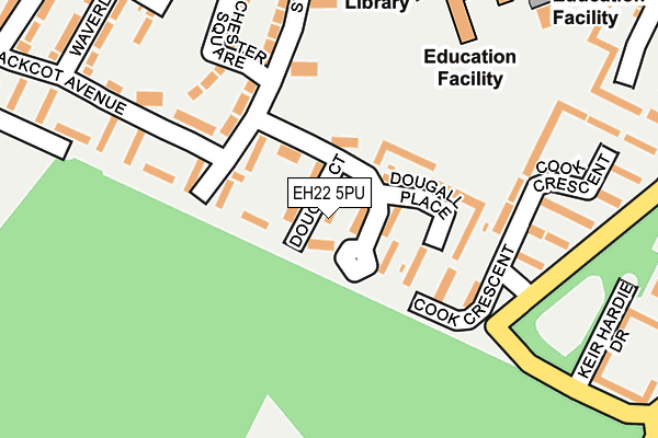EH22 5PU map - OS OpenMap – Local (Ordnance Survey)