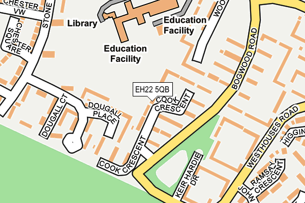 EH22 5QB map - OS OpenMap – Local (Ordnance Survey)