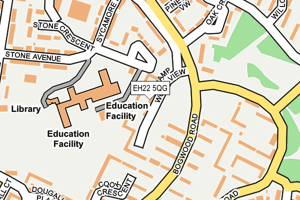 EH22 5QG map - OS OpenMap – Local (Ordnance Survey)