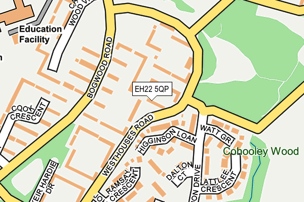 EH22 5QP map - OS OpenMap – Local (Ordnance Survey)
