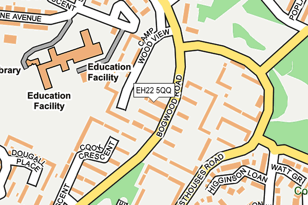 EH22 5QQ map - OS OpenMap – Local (Ordnance Survey)
