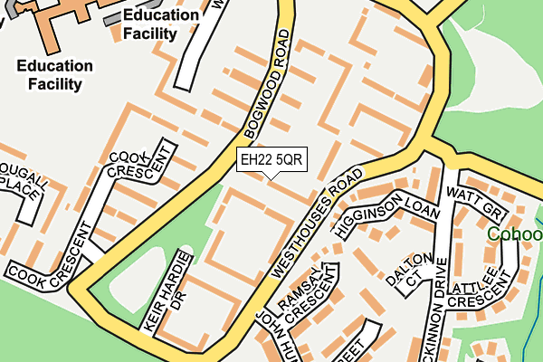 EH22 5QR map - OS OpenMap – Local (Ordnance Survey)