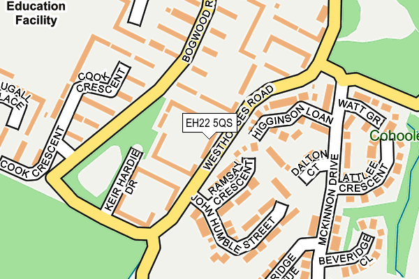 EH22 5QS map - OS OpenMap – Local (Ordnance Survey)