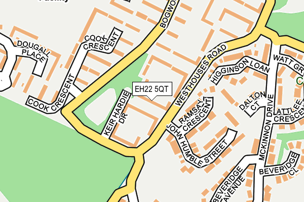 EH22 5QT map - OS OpenMap – Local (Ordnance Survey)