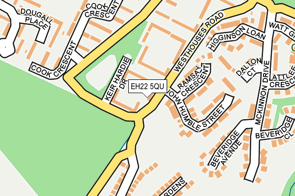 EH22 5QU map - OS OpenMap – Local (Ordnance Survey)